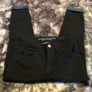 AE High Rise Jegging Cropped Black